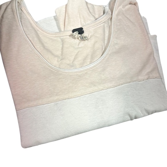 💓FREE PEOPLE Women's Cloud Nine Tee - Two tone with pale‎ pink and white XS - Picture 8 of 12